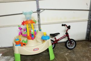 A water table and bike