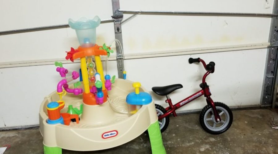 A water table and bike