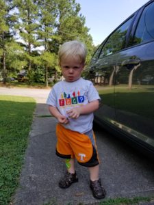 My son after the Target trip