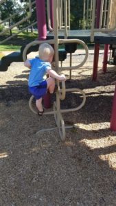 My son climbing a more complex ladder