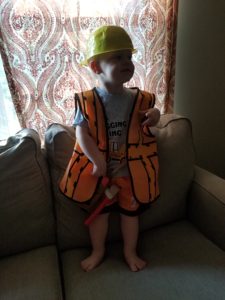 My son in a construction worker outfit