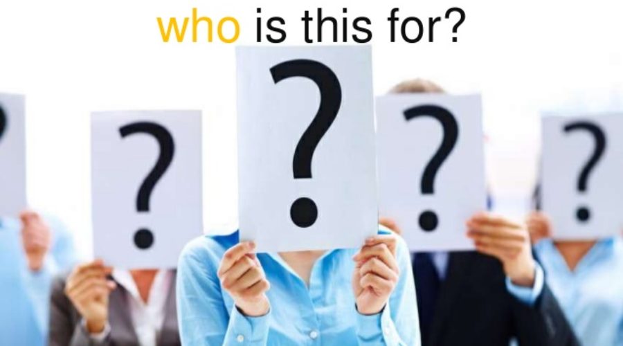 A picture with question marks for faces asking who is christian hospitality for?