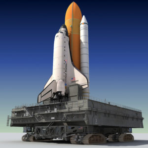 A picture of a spaceship launchpad