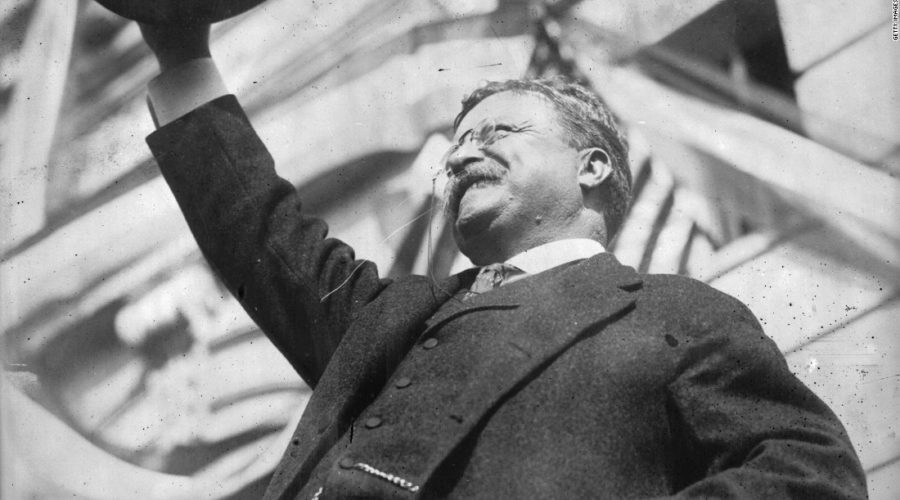 Picture of Theodore Roosevelt Waving