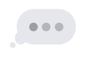 A picture of an ellipsis in a thought cloud. These are the imessage bubbles that load when people are communicating via text