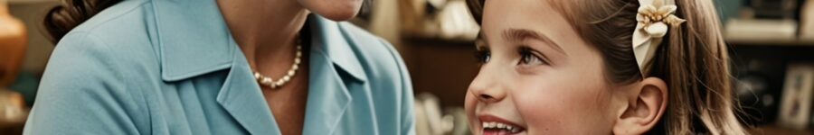 A picture of a white woman with her daughter who is welcoming her to the 1960s